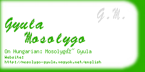 gyula mosolygo business card